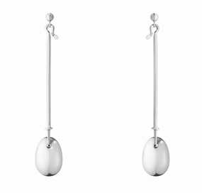 Georg Jensen Dew Drop Sterling Silver Long Earrings D