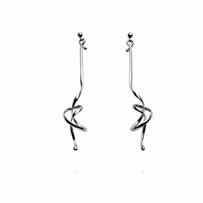 Georg Jensen Forget Me Knot Sterling Silver Drop Earrings