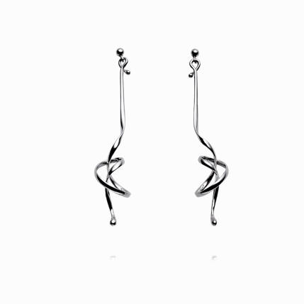 Georg Jensen Forget Me Knot Sterling Silver Drop Earrings