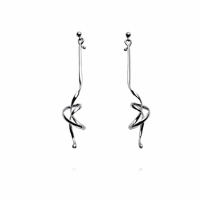 Georg Jensen Forget Me Knot Sterling Silver Drop Earrings