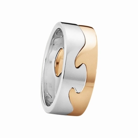 Georg Jensen Fusion 18ct White and Rose Gold Two Piece Ring