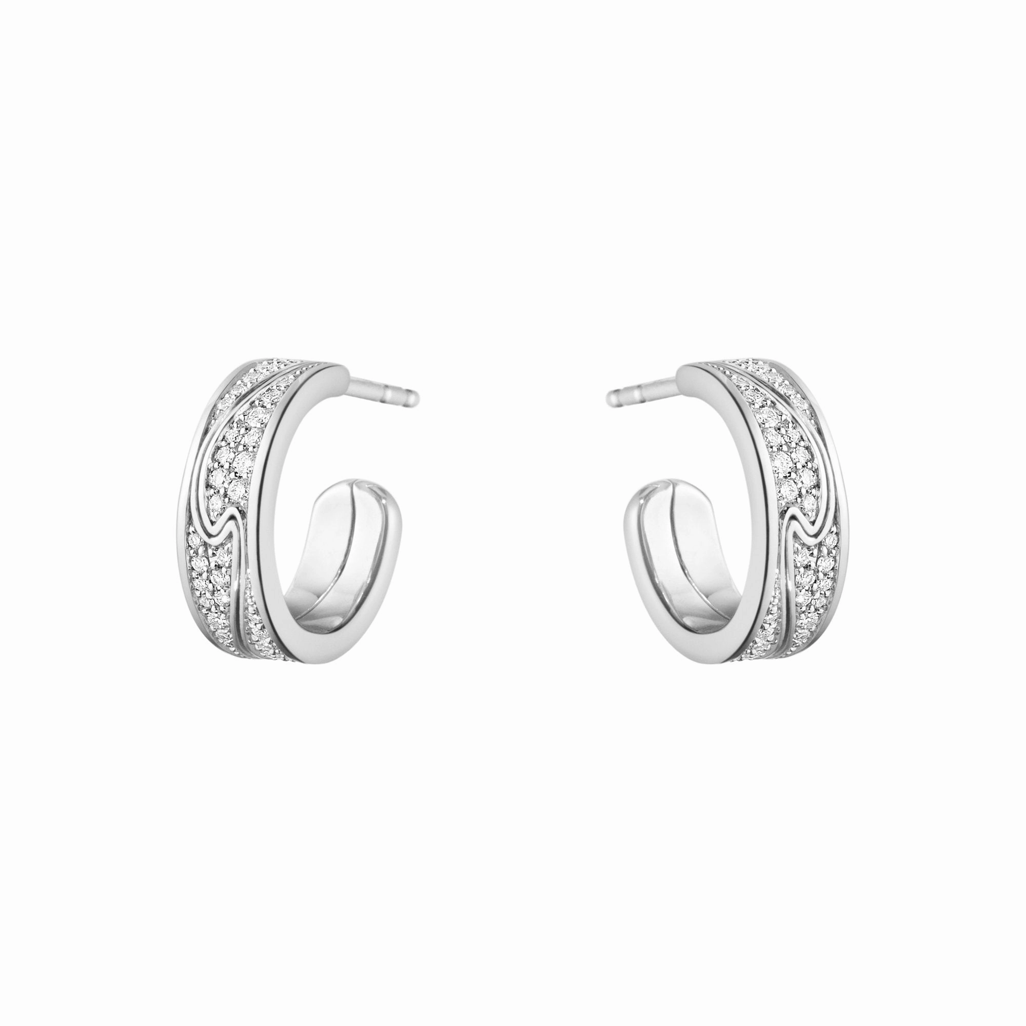 Georg Jensen Fusion 18ct White Gold 0.33ct Diamond Hoop Earrings