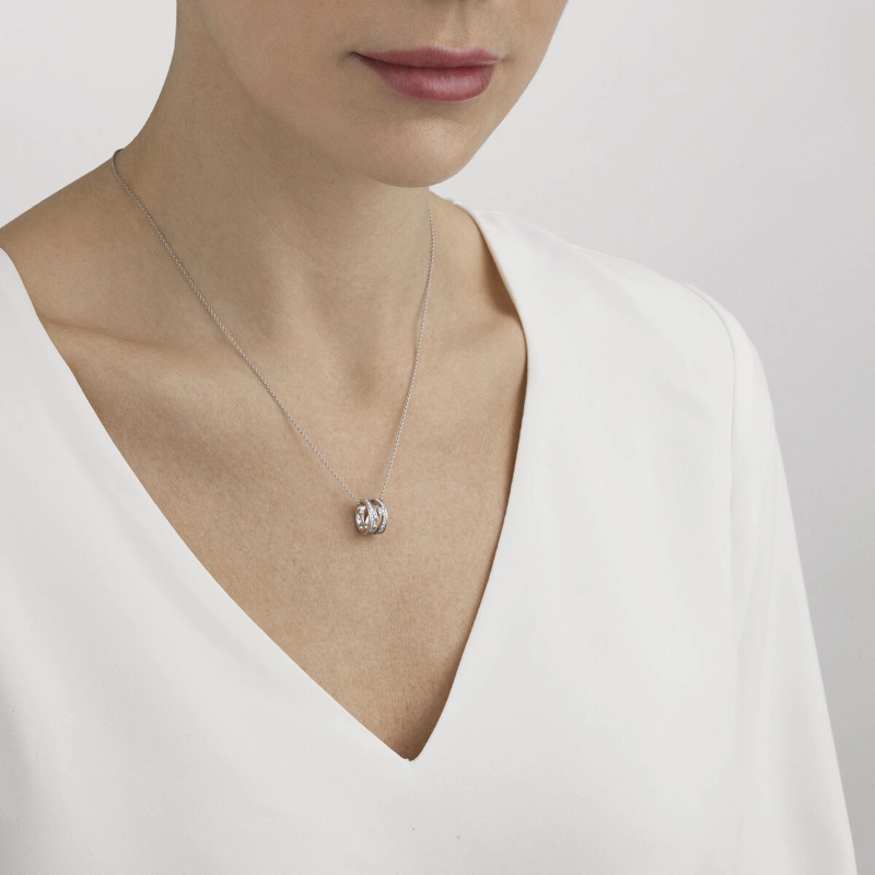 Georg Jensen Fusion 18ct White Gold 0.43ct Diamond Open Necklace