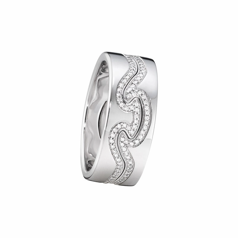Georg Jensen Fusion 18ct White Gold Diamond Two Piece Ring
