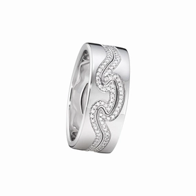 Georg Jensen Fusion 18ct White Gold Diamond Two Piece Ring