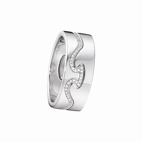 Georg Jensen Fusion 18ct White Gold Diamond Two Piece Ring