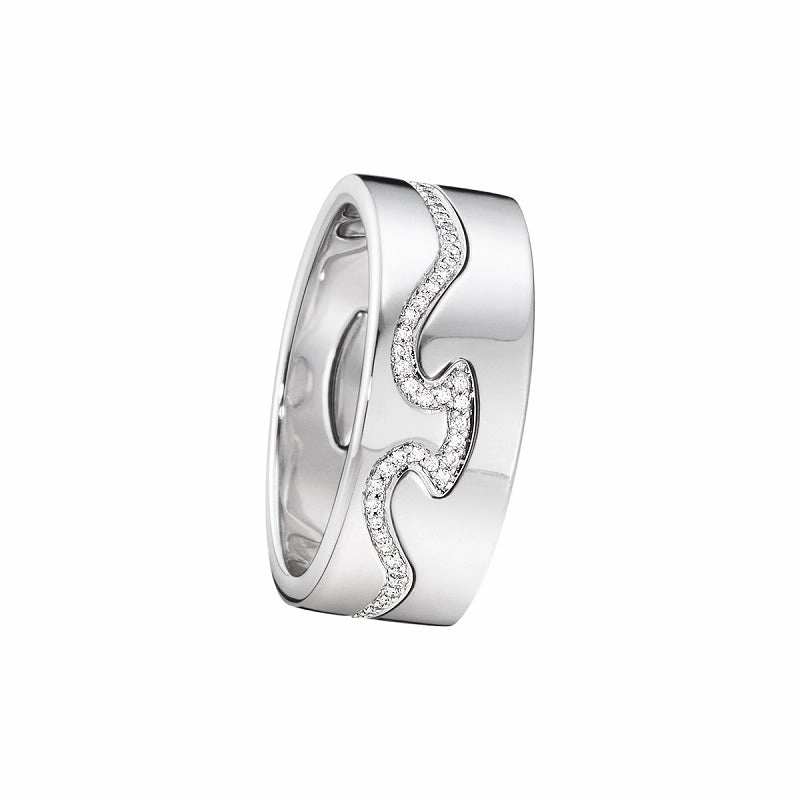Georg Jensen Fusion 18ct White Gold Diamond Two Piece Ring