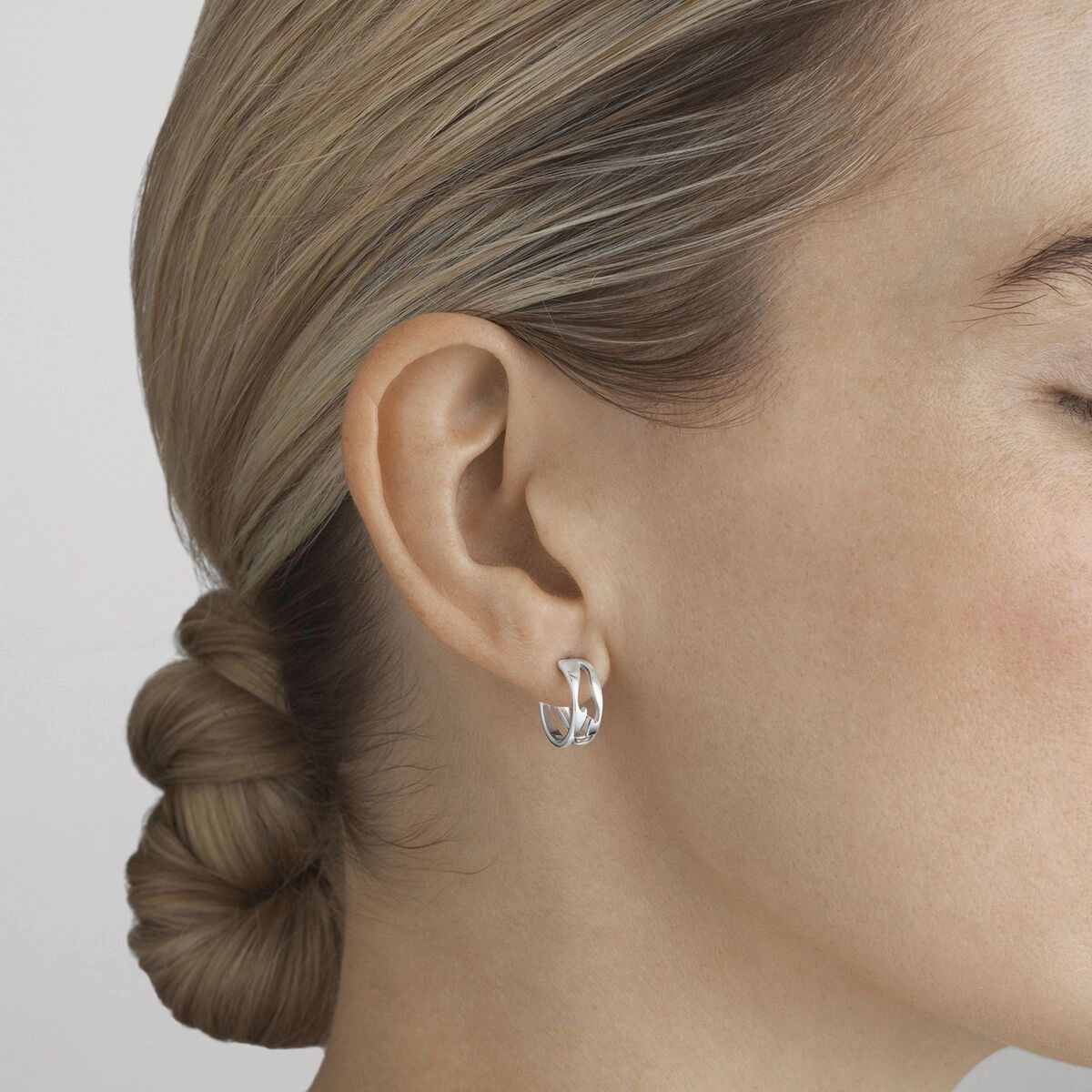 Georg Jensen Fusion 18ct White Gold Open Hoop Earrings