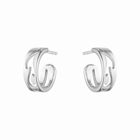 Georg Jensen Fusion 18ct White Gold Open Hoop Earrings