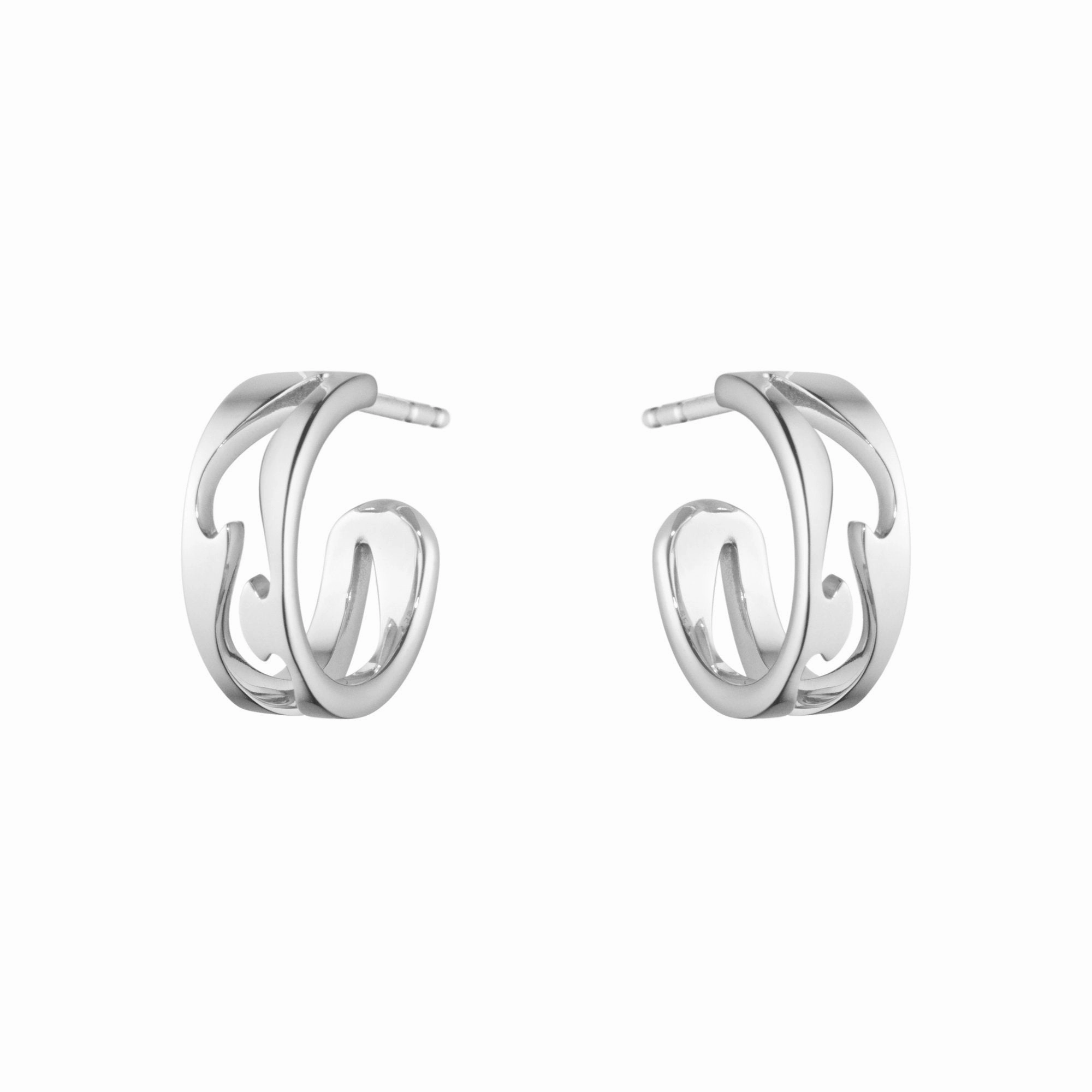 Georg Jensen Fusion 18ct White Gold Open Hoop Earrings