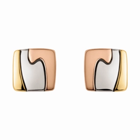 Georg Jensen Fusion 18ct Yellow White & Rose Gold Earrings