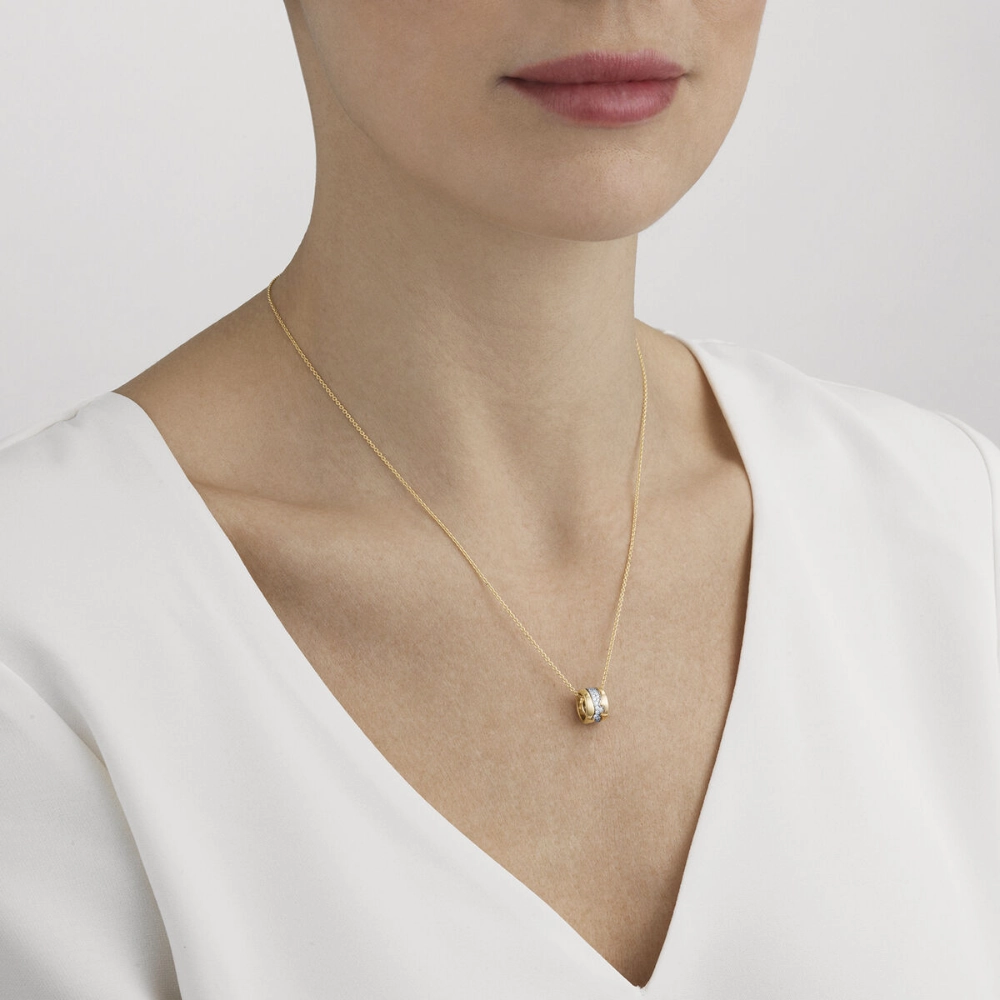 Georg Jensen Fusion 18ct Yellow, White and Rose Gold 0.19ct Diamond Necklace