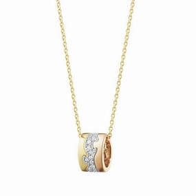 Georg Jensen Fusion 18ct Yellow, White and Rose Gold 0.19ct Diamond Necklace