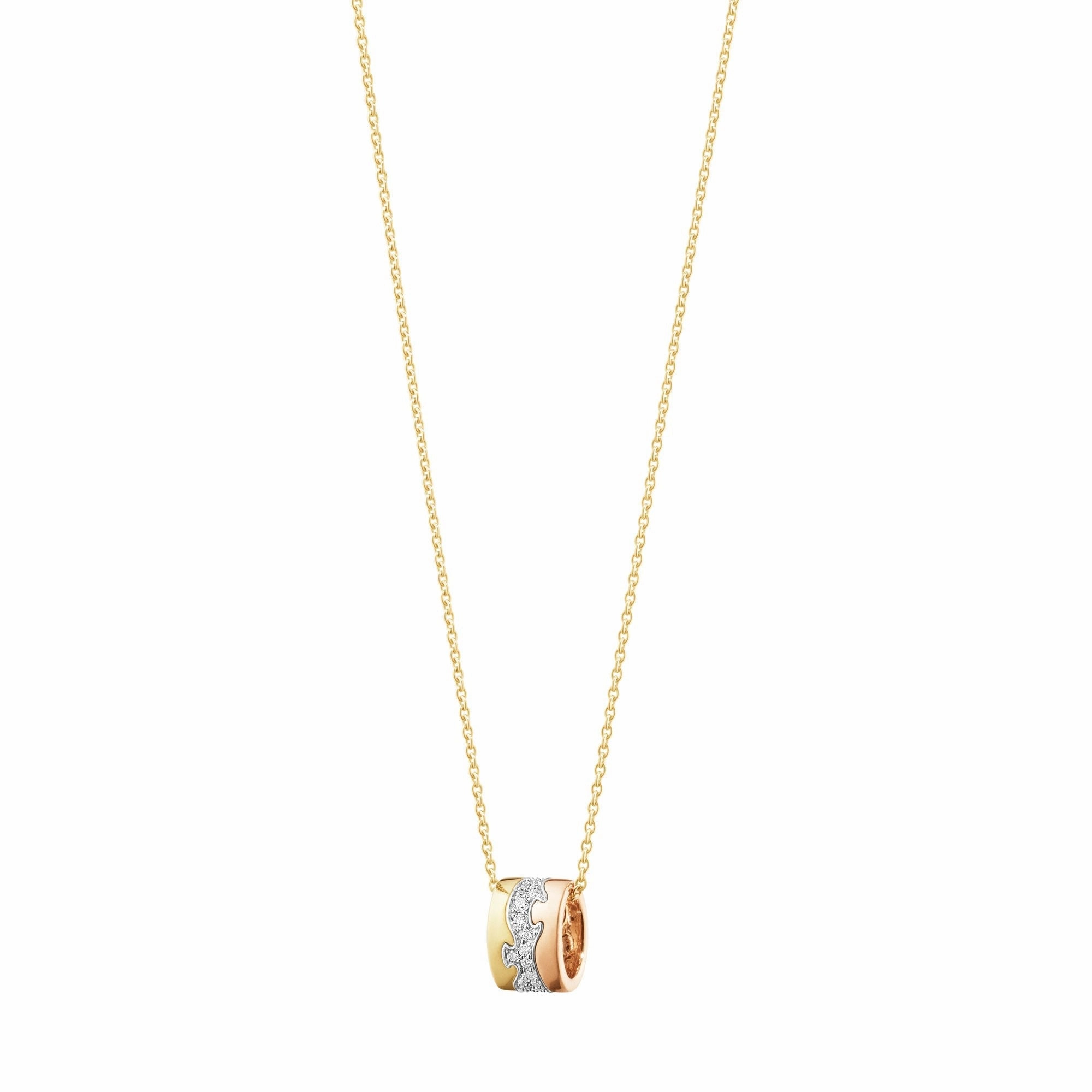 Georg Jensen Fusion 18ct Yellow, White and Rose Gold 0.19ct Diamond Necklace