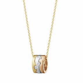Georg Jensen Fusion 18ct Yellow, White and Rose Gold Diamond Necklace