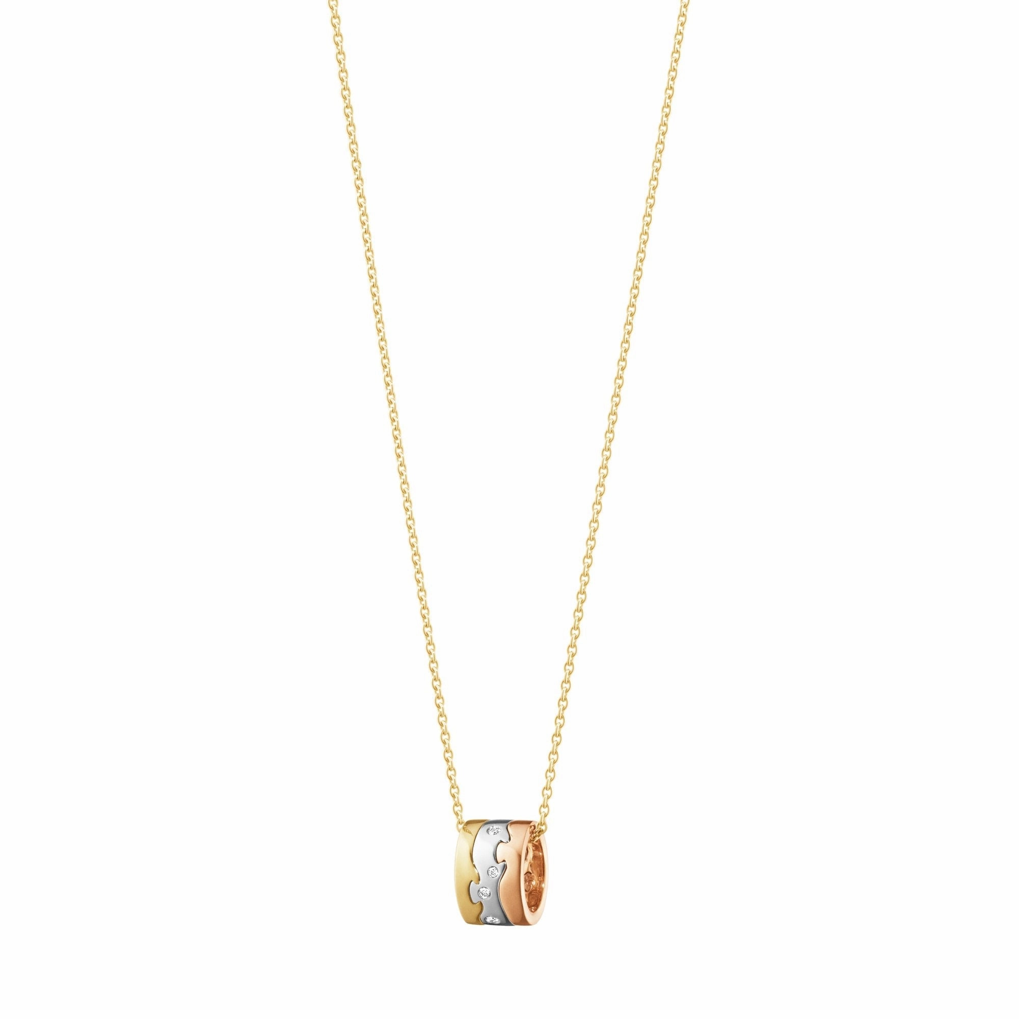 Georg Jensen Fusion 18ct Yellow, White and Rose Gold Diamond Necklace