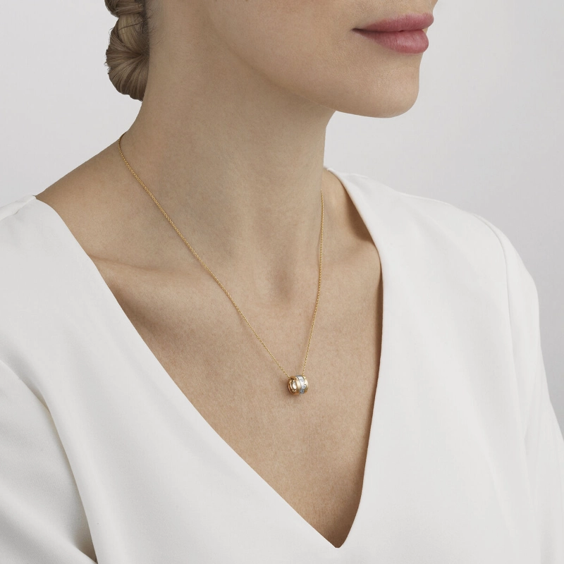 Georg Jensen Fusion 18ct Yellow, White and Rose Gold Diamond Necklace