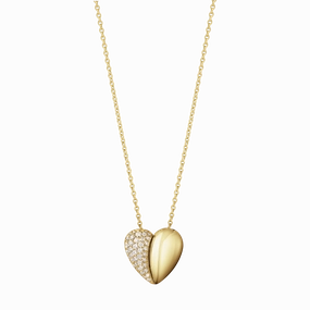 Georg Jensen Hearts of Georg Jensen 18ct Yellow Gold Diamond Heart Necklace