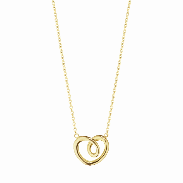 Georg Jensen Hearts Yellow Gold Small Necklace D