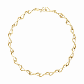 Georg Jensen Infinity 18ct Yellow Gold Diamond Infinity Link Necklace