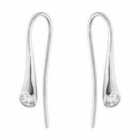 Georg Jensen Magic 18ct White Gold Diamond Hook Earrings