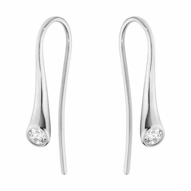 Georg Jensen Magic 18ct White Gold Diamond Hook Earrings