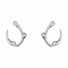 Georg Jensen Magic 18ct White Gold Diamond Hoop Earrings