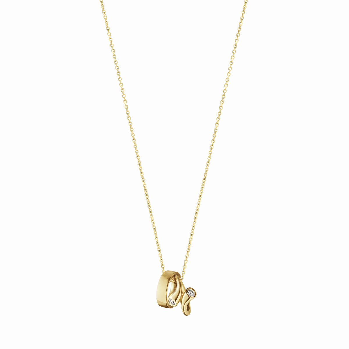 Georg Jensen Magic 18ct Yellow Gold 0.06ct Diamond Charm Necklace