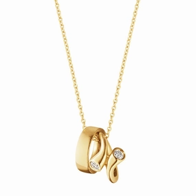 Georg Jensen Magic 18ct Yellow Gold 0.06ct Diamond Charm Necklace