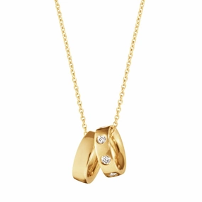 Georg Jensen Magic 18ct Yellow Gold 0.10ct Diamond Charm Necklace