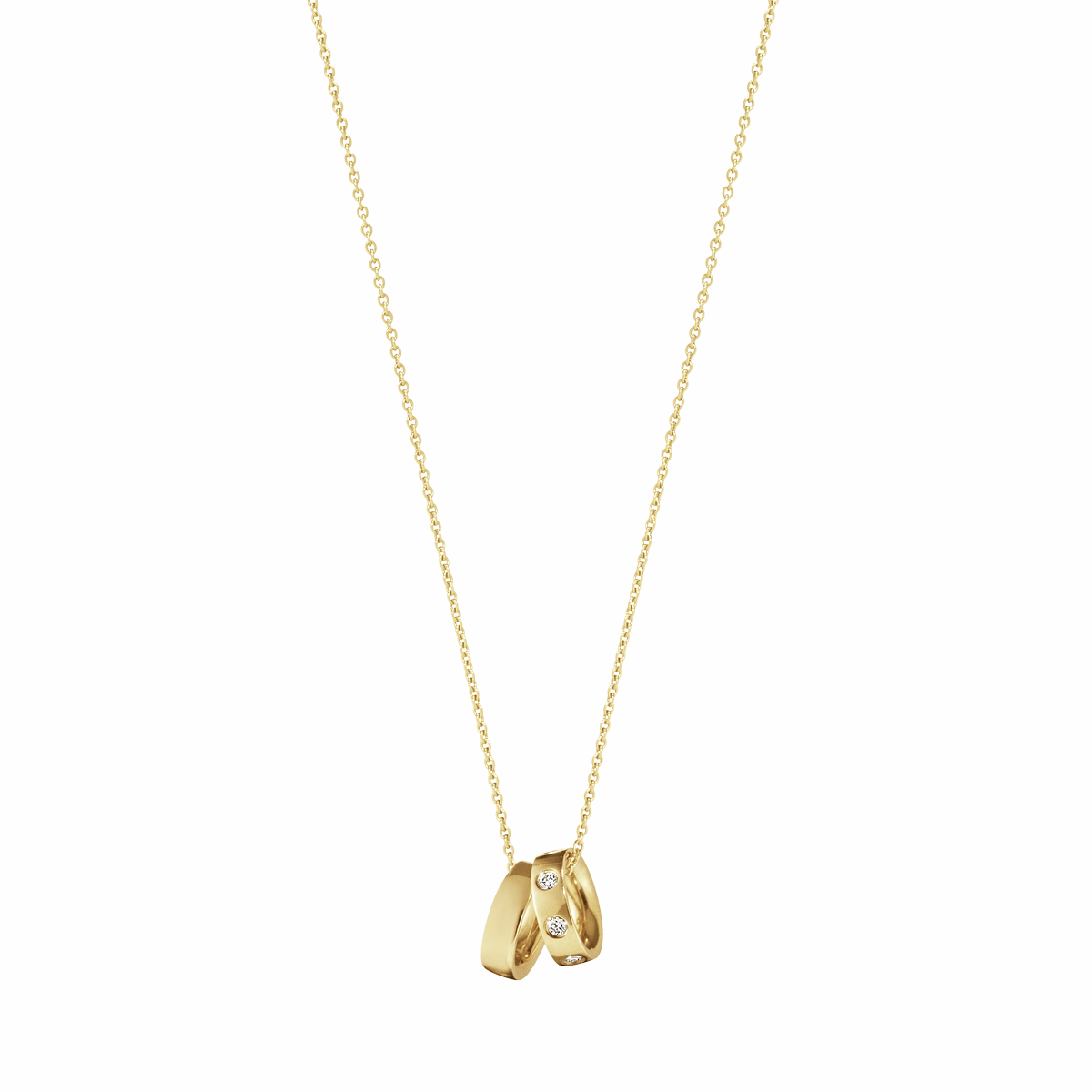 Georg Jensen Magic 18ct Yellow Gold 0.10ct Diamond Charm Necklace