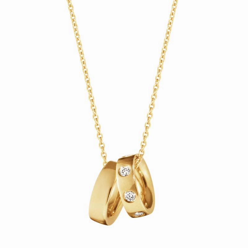 Georg Jensen Magic 18ct Yellow Gold 0.10ct Diamond Charm Necklace