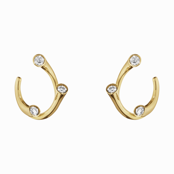Georg Jensen Magic 18ct Yellow Gold Diamond Hoop Earrings
