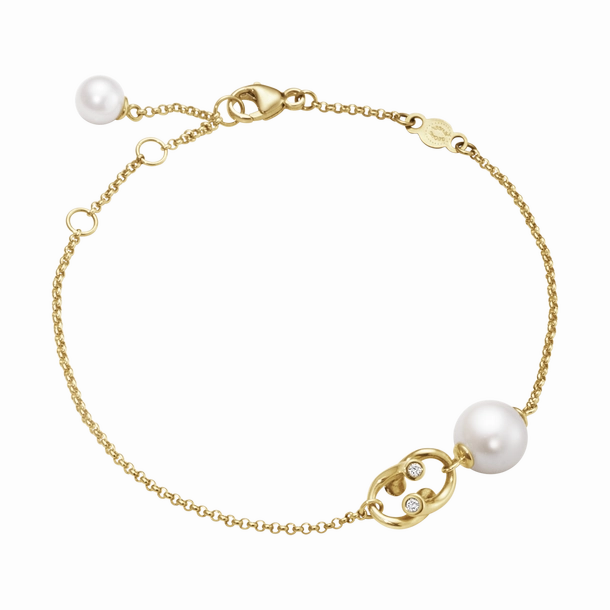 Georg Jensen Magic 18ct Yellow Gold Diamond Pearl Bracelet