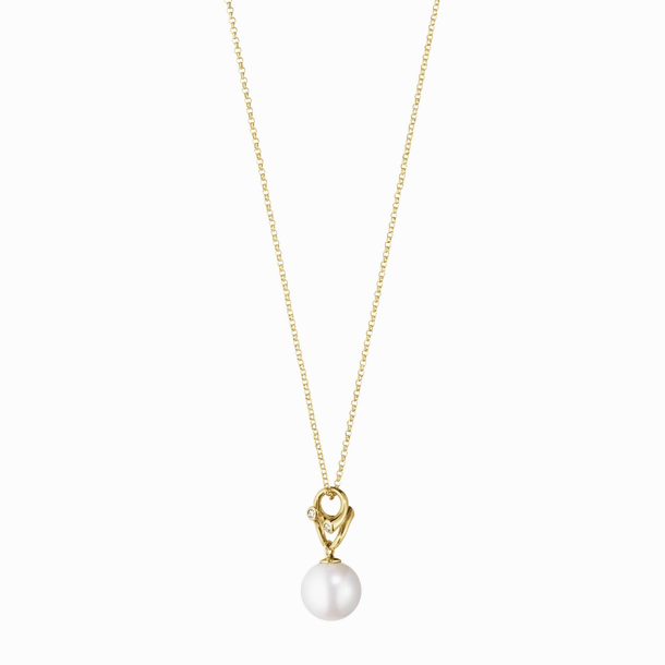 Georg Jensen Magic 18ct Yellow Gold Diamond Pearl Necklace