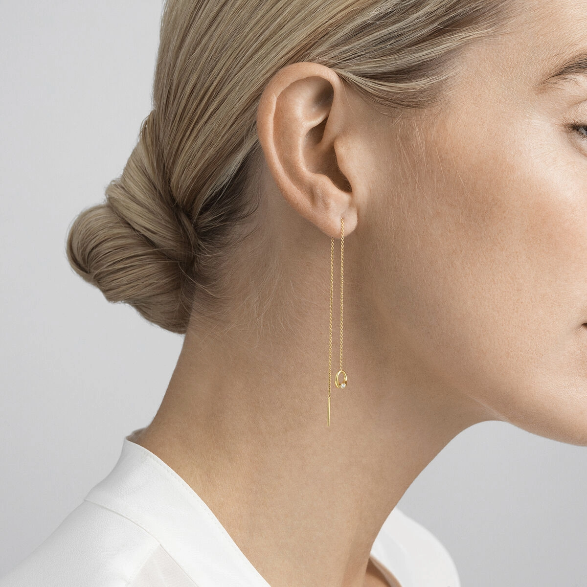 Georg Jensen Magic 18ct Yellow Gold Diamond Threader Earring