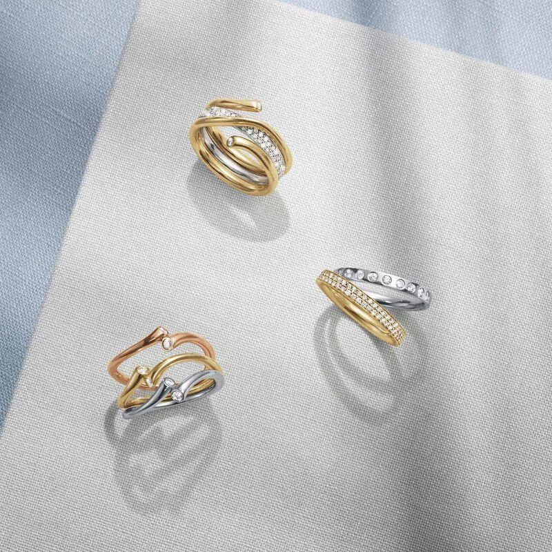 Georg Jensen Magic 18ct Yellow Gold Pave Set Diamond Band Ring