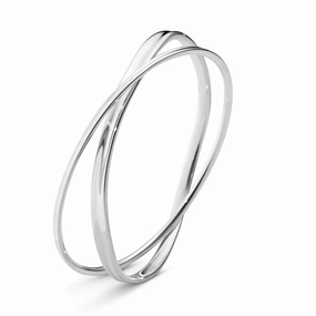 Georg Jensen Marcia Sterling Silver Double Bangle D