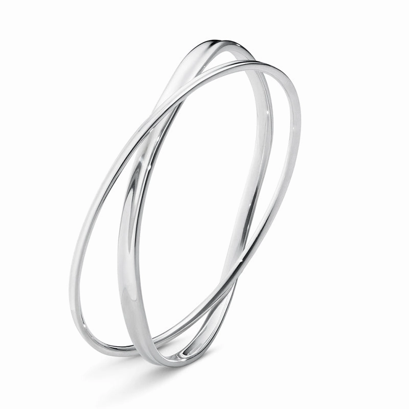 Georg Jensen Marcia Sterling Silver Double Bangle D