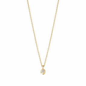 Georg Jensen Mercy 18ct Yellow Gold 0.05ct Diamond Solitaire Pendant