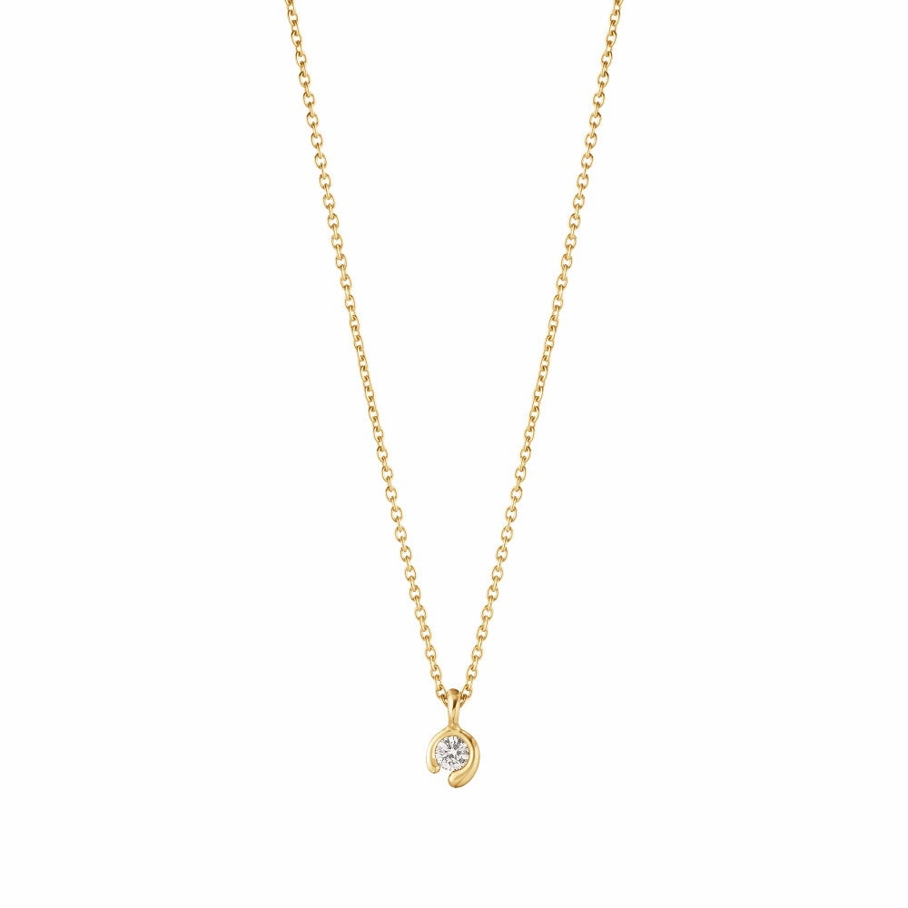 Georg Jensen Mercy 18ct Yellow Gold 0.05ct Diamond Solitaire Pendant