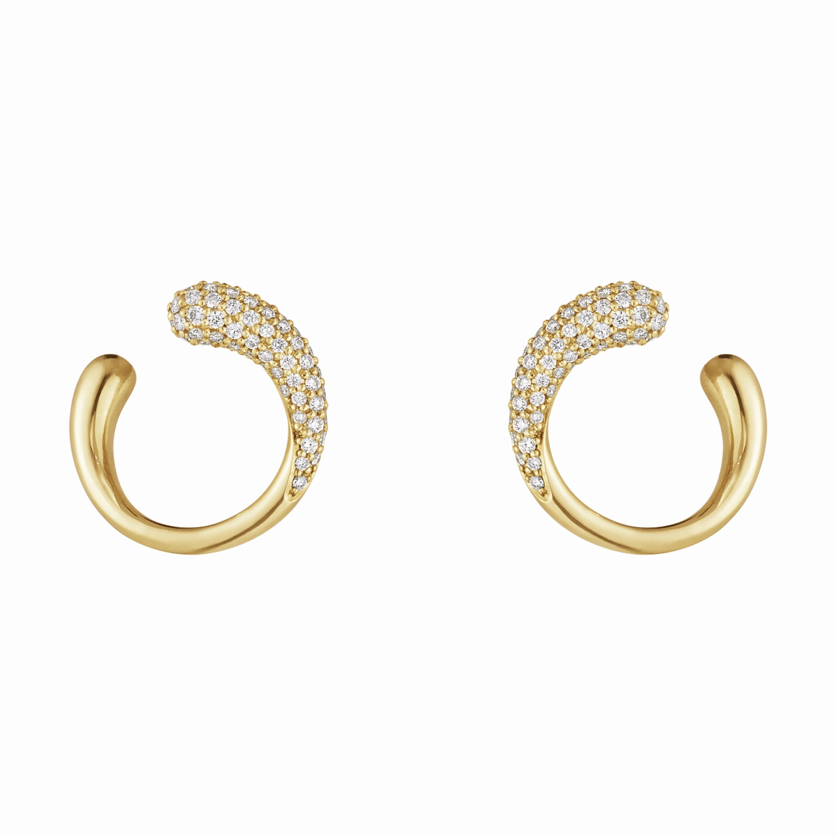 Georg Jensen Mercy 18ct Yellow Gold Diamond Hoop Earrings