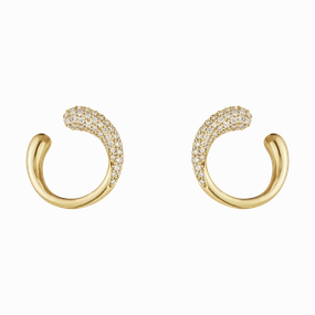 Georg Jensen Mercy 18ct Yellow Gold Diamond Hoop Earrings