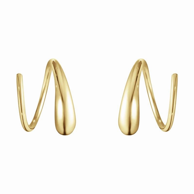 Georg Jensen Mercy 18ct Yellow Gold Swirl Earrings