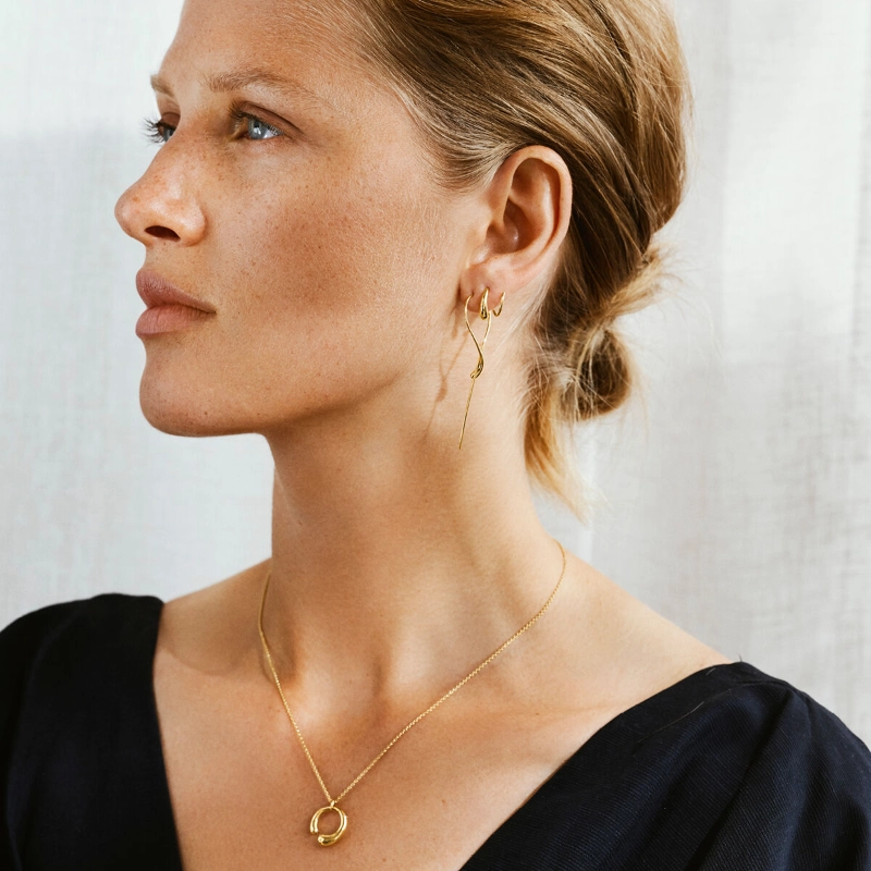 Georg Jensen Mercy 18ct Yellow Gold Swirl Earrings