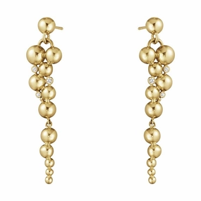 Georg Jensen Moonlight Grapes 18ct Yellow Gold Diamond Drop Earrings