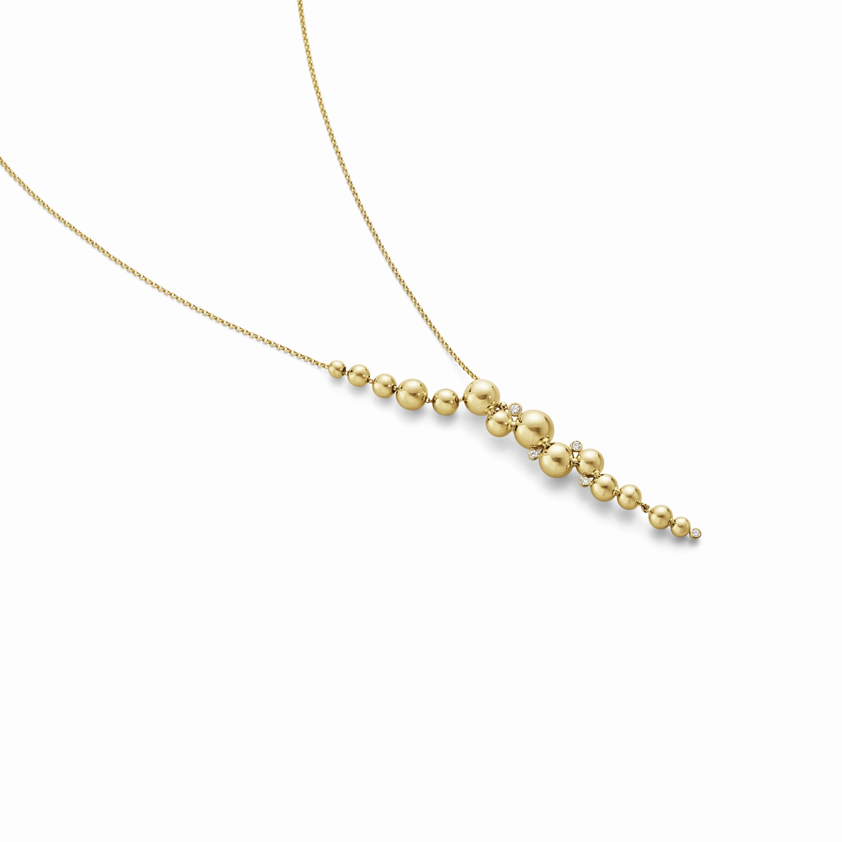 Georg Jensen Moonlight Grapes 18ct Yellow Gold Diamond Necklace with Pendant