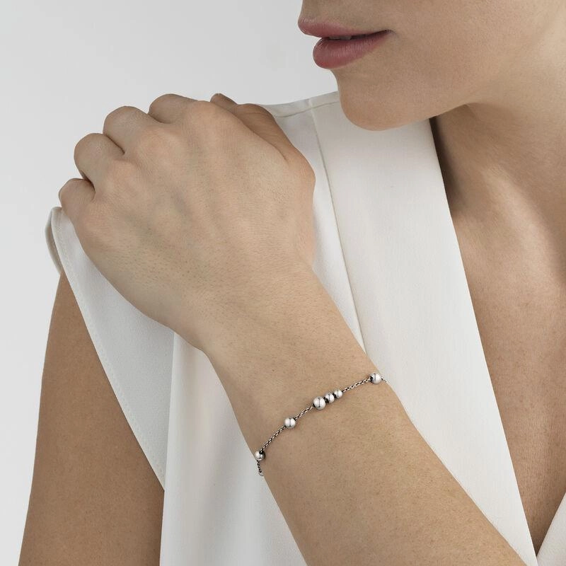 Georg Jensen Moonlight Grapes Sterling Silver Beaded Bracelet D