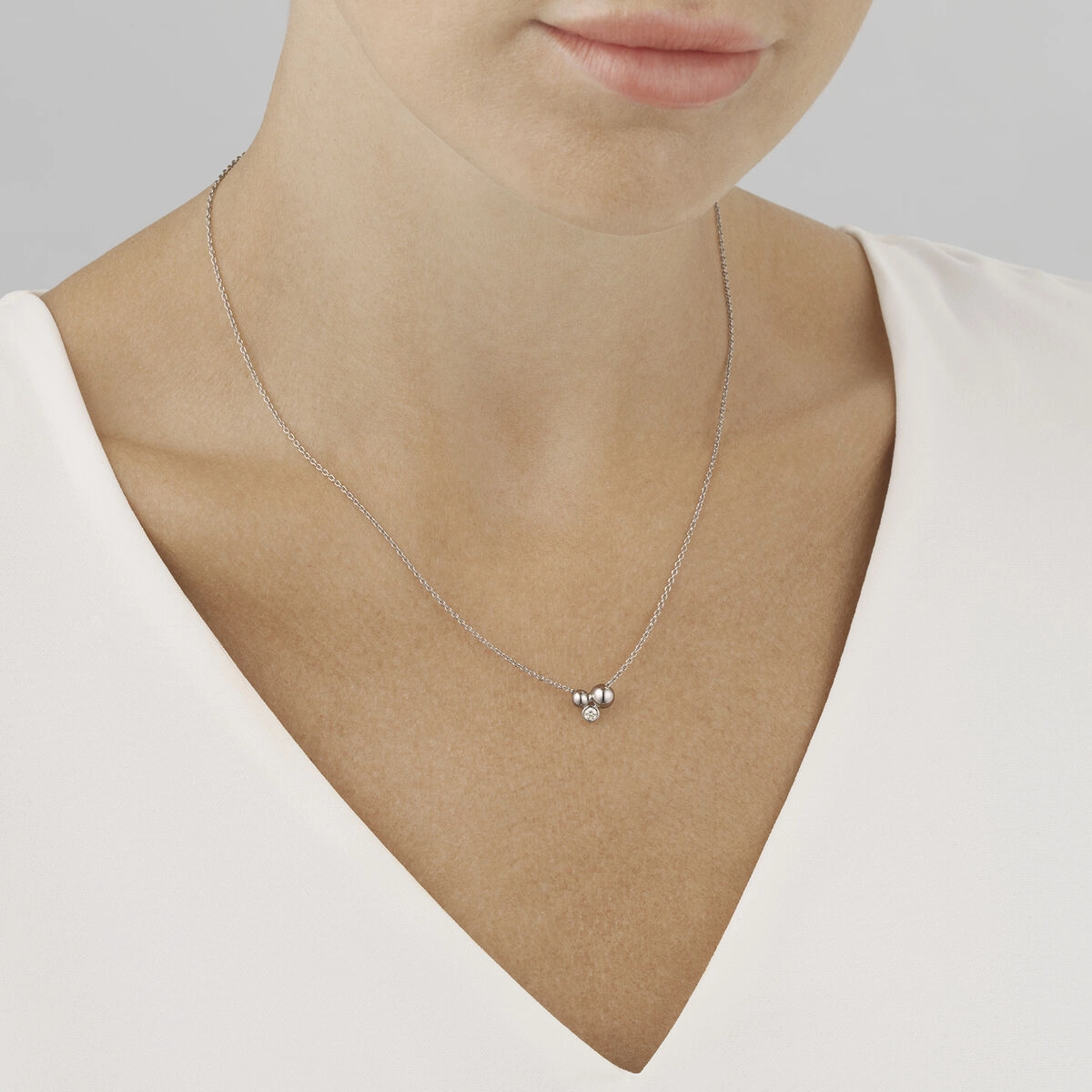 Georg Jensen Moonlight Grapes Sterling Silver Diamond Pendant