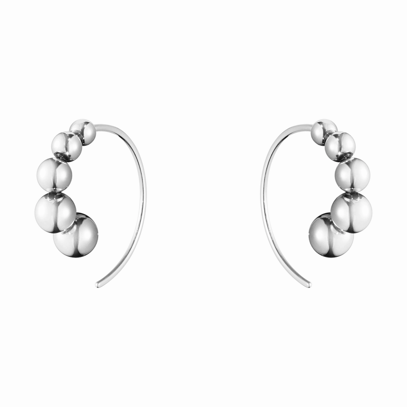 Georg Jensen Moonlight Grapes Sterling Silver Hoop Earrings